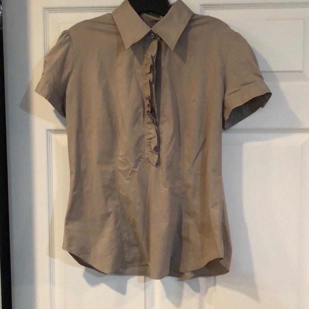Tan blouse with cute ruffle